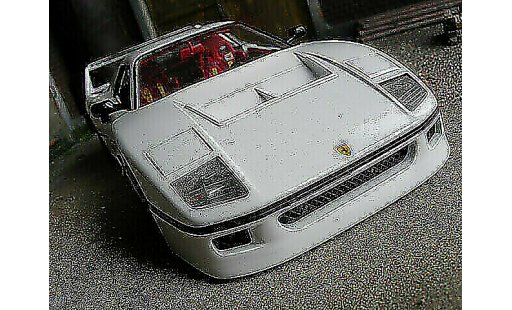 Ferrari F40 LM 1/18 Burago white diecast model cars
