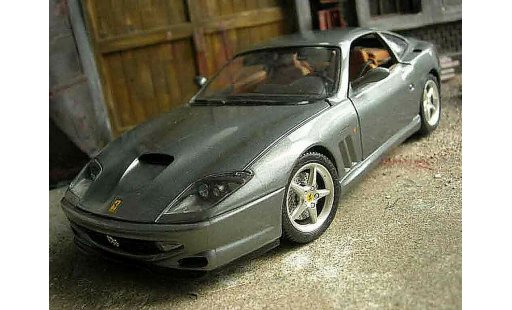 Ferrari 550 Maranello 1/18 Burago grey diecast model cars
