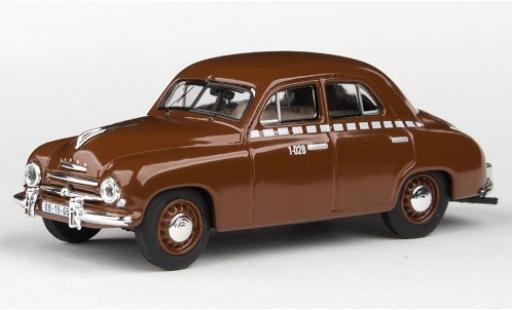 Skoda 120 1/43 Abrex 1 brown/Dekor Taxi 1956 diecast model cars