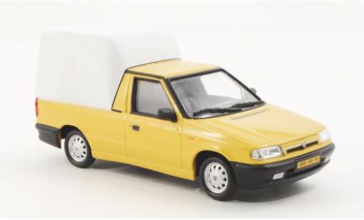 Skoda Felicia 1/43 Abrex Pick-Up yellow/matt-white 1996 diecast model cars