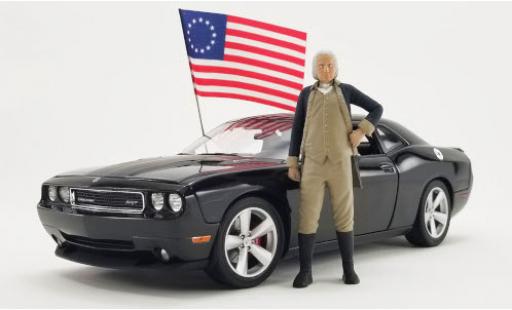 Diecast model cars Dodge Challenger 1/18 ACME SRT8 George Washington Edition blue 2010 mit Figur und Flagge Dodge Challenger 1/18 ACME SRT8 George Washington Edition blue 2010 mit Figur und Flagge diecast model cars