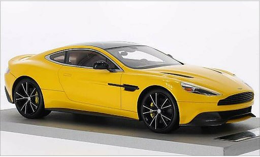 Aston Martin Vanquish coupe 1/18 Tecnomodel metallic yellow/carbon diecast model cars