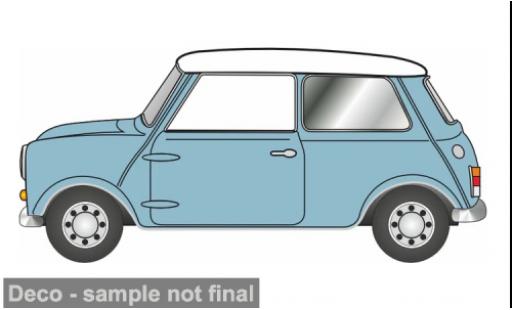Austin Mini 1/76 Oxford blau/weiss 1:76 diecast model cars