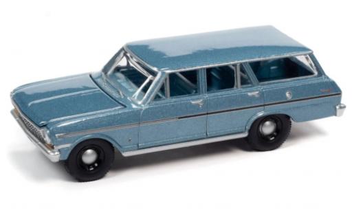 Diecast model cars Chevrolet Nova 1/64 Auto World II 400 Wagon metallise blue clair 1963 Chevrolet Nova 1/64 Auto World II 400 Wagon metallise blue clair 1963 diecast model cars