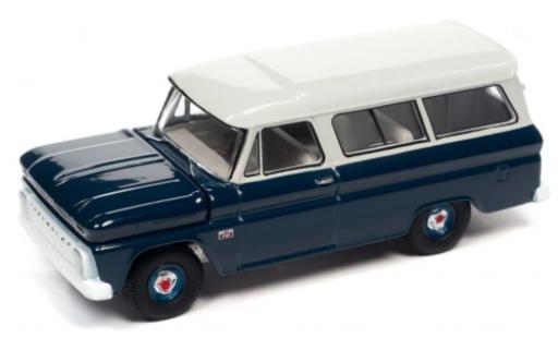 Chevrolet Suburban 1/64 Auto World blue foncé/white 1966 diecast model cars