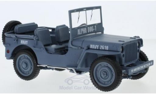 Jeep Willys 1/18 Auto World MB grey 1941 Navy diecast model cars