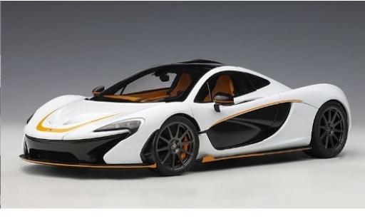 McLaren P1 1/18 AUTOart white/orange 2013 diecast model cars