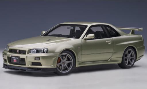Nissan Skyline 1/18 AUTOart GT-R (R34) V-Spec II Nür metallic green RHD 2002 diecast model cars