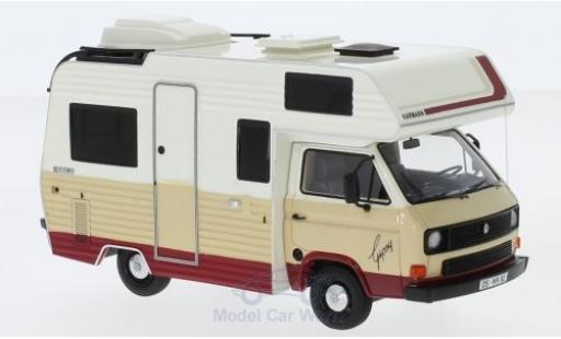 Volkswagen T3 1/43 AutoCult Karmann Gipsy beige/red 1983 diecast model cars