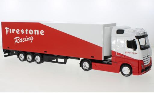Diecast model cars Mercedes Actros 1/43 Burago Gigaspace red/white Firestone Racing Mercedes Actros 1/43 Burago Gigaspace red/white Firestone Racing diecast model cars