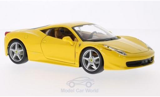 Ferrari 458 1/24 Burago Italia yellow diecast model cars