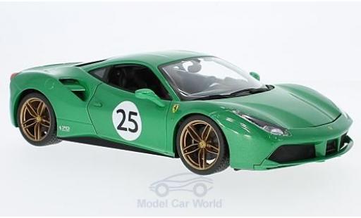Ferrari 488 1/18 Burago GTB metallic green The Green Jewel 70 Jahre diecast model cars