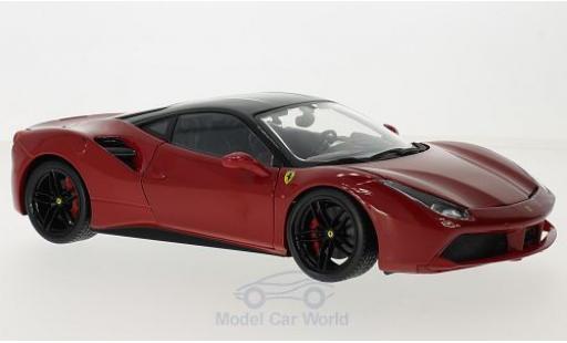 Ferrari 488 1/18 Burago GTB red/black diecast model cars