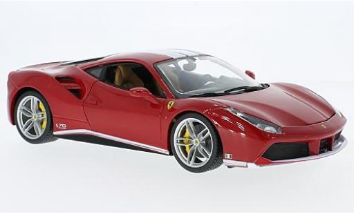 Ferrari 488 1/18 Burago GTB red/white The Schumacher 70 années diecast model cars