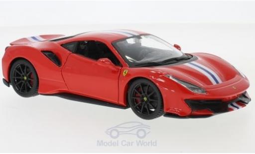 Diecast model cars Ferrari 488 1/24 Burago Pista red/white 2018 Ferrari 488 1/24 Burago Pista red/white 2018 diecast model cars