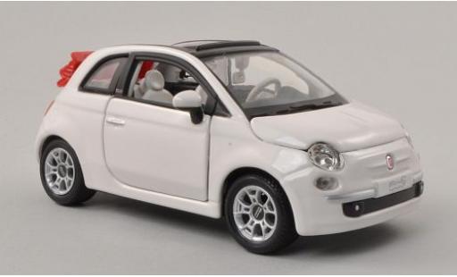 Diecast model cars Fiat 500 1/24 Burago C Cabriolet white Verdeck ouvert Fiat 500 1/24 Burago C Cabriolet white Verdeck ouvert diecast model cars