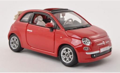 Diecast model cars Fiat 500 1/24 Burago C red Verdeck ouvert Fiat 500 1/24 Burago C red Verdeck ouvert diecast model cars