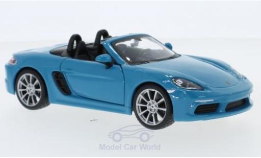 Diecast model cars Porsche Boxster 1/24 Burago 718 Cabriolet blue Porsche Boxster 1/24 Burago 718 Cabriolet blue diecast model cars