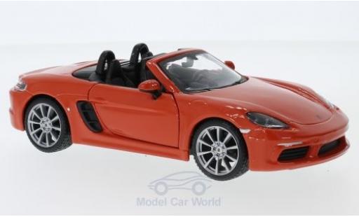 Porsche Boxster 1/24 Burago 718 orange diecast model cars