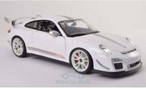 Porsche 997 GT3 RS 1/18 Burago 911 GT3 RS 4.0 (/II) white/Dekor 2011 diecast model cars