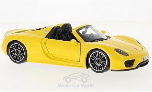 Diecast model cars Porsche 918 1/24 Burago Spyder yellow Porsche 918 1/24 Burago Spyder yellow diecast model cars