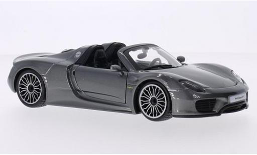 Diecast model cars Porsche 918 1/24 Burago Spyder metallic grey Porsche 918 1/24 Burago Spyder metallic grey diecast model cars