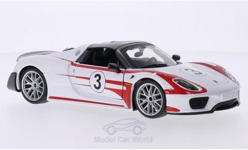 Diecast model cars Porsche 918 2013 1/24 Burago Weissach white/red No.3 2013 Porsche 918 2013 1/24 Burago Weissach white/red No.3 2013 diecast model cars
