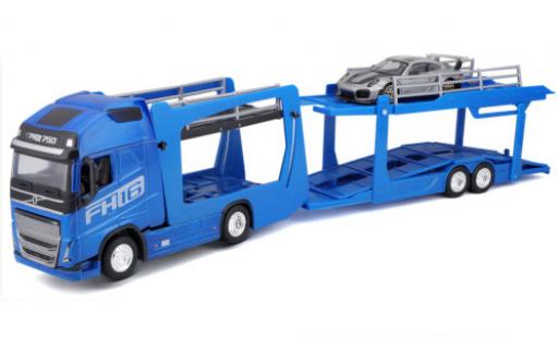 Aston Martin V8 Vantage GT2 1/43 Burago Volvo FH16 GL 750 XXL blue/Dekor Autotransporter inklusive Porsche 911 GT2 RS diecast model cars
