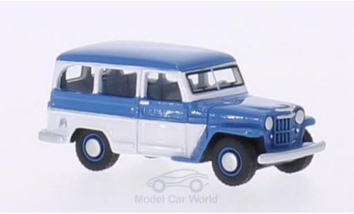 Diecast model cars Jeep Willys 1/87 BoS Models Station Wagon blue/white 1954 Jeep Willys 1/87 BoS Models Station Wagon blue/white 1954 diecast model cars