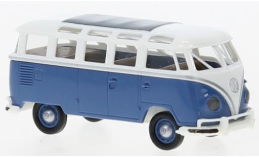Diecast model cars Volkswagen T1 1/87 Brekina b Samba white/blue 1960 Volkswagen T1 1/87 Brekina b Samba white/blue 1960 diecast model cars