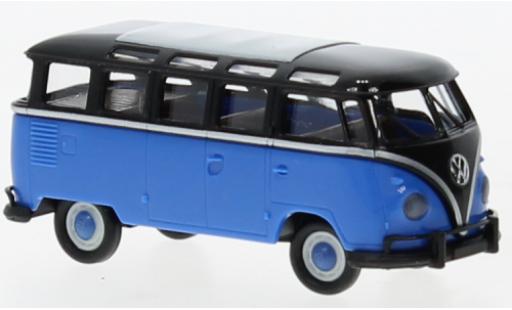 Diecast model cars Volkswagen T1 1/87 Brekina b Samba black/blue 1960 Volkswagen T1 1/87 Brekina b Samba black/blue 1960 diecast model cars
