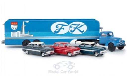 Ford FK 1/87 Brekina 3500 Köln Autotransport-SZ mit 3 12m Modellen diecast model cars