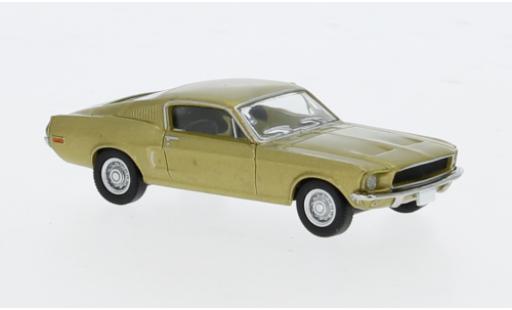 Diecast model cars Ford Mustang 1/87 Brekina GT 350 Fastback gold 1968 1:87 Ford Mustang 1/87 Brekina GT 350 Fastback gold 1968 1:87 diecast model cars