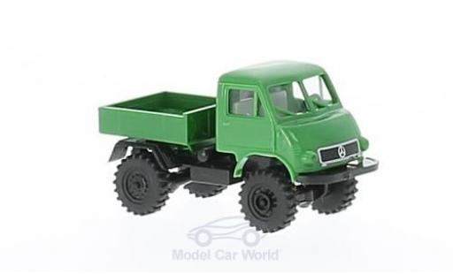 Diecast model cars Mercedes Unimog 1/87 Brekina 402 green/black Pritsche Mercedes Unimog 1/87 Brekina 402 green/black Pritsche diecast model cars