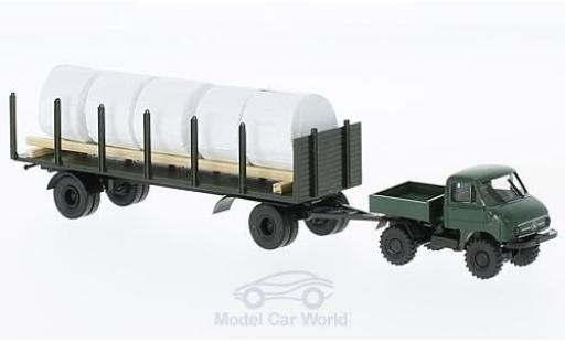 Diecast model cars Mercedes Unimog 1/87 Brekina 411 mit Anhänger und Ladegut/Heuballen Mercedes Unimog 1/87 Brekina 411 mit Anhänger und Ladegut/Heuballen diecast model cars