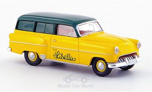 Diecast model cars Opel Olympia 1/87 Brekina Caravan yellow/green Libella Opel Olympia 1/87 Brekina Caravan yellow/green Libella diecast model cars