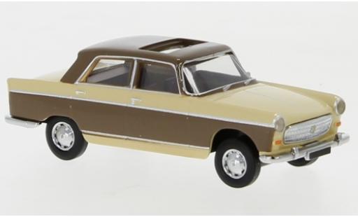 Peugeot 404 1/87 Brekina beige/brown 1961 toit ouvrant ouvert diecast model cars
