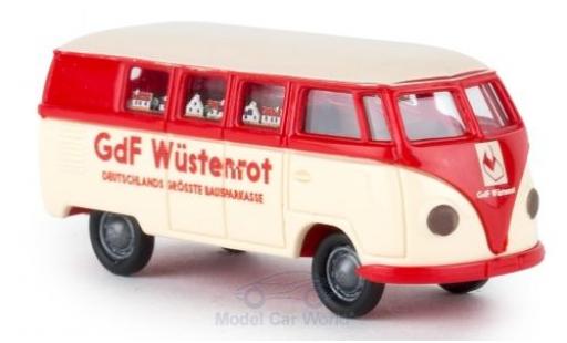 Diecast model cars Volkswagen T1 B 1/87 Brekina a Bus Bausparkasse Wüstenred Volkswagen T1 B 1/87 Brekina a Bus Bausparkasse Wüstenred diecast model cars