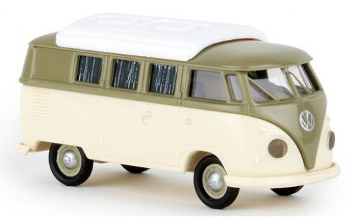 Diecast model cars Volkswagen T1 1/87 Brekina b Camper grey/beige 1960 avec Dormobildach Volkswagen T1 1/87 Brekina b Camper grey/beige 1960 avec Dormobildach diecast model cars