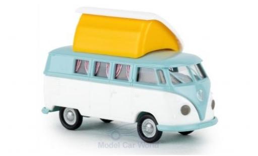 Diecast model cars Volkswagen T1 1/87 Brekina b Camper türkis/white mit Dormobildach offen Volkswagen T1 1/87 Brekina b Camper türkis/white mit Dormobildach offen diecast model cars
