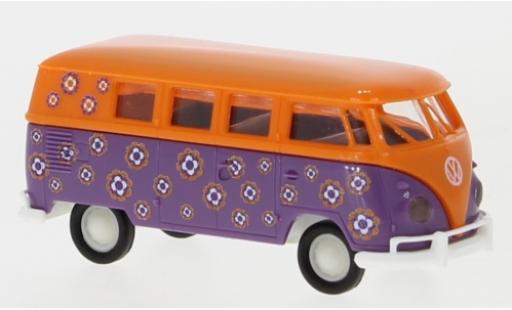 Diecast model cars Volkswagen T1 1/87 Brekina b Kombi Hippieblumen 1960 Volkswagen T1 1/87 Brekina b Kombi Hippieblumen 1960 diecast model cars