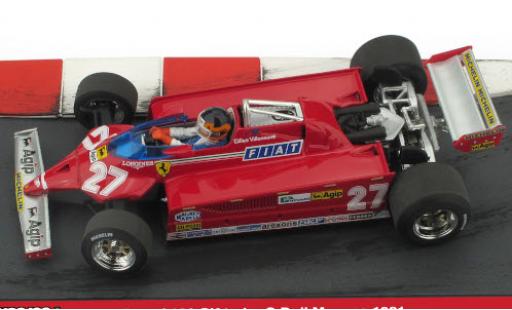 Ferrari 126 1/43 Brumm CK turbo No.27 Scuderia Formel 1 GP Monaco 1981 Minidiorama in Emballage sp�cial G.Villeneuve diecast model cars