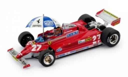 Ferrari 126 1/43 Brumm CK turbo No.27 Scuderia Formel 1 GP Spanien 1981 mit Figur und Regenschirm G.Villeneuve diecast model cars