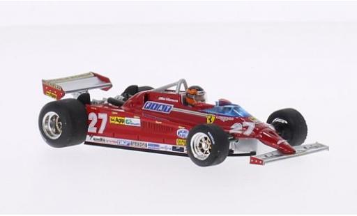 Ferrari 126 1/43 Brumm CK Turbo No.27 Suderia Formel 1 GP Monte Carlo 1981 avec figurine de conducteur G.Villeneuve diecast model cars