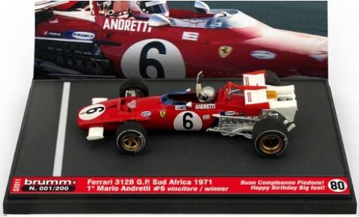 Ferrari 312 1/43 Brumm B No.6 Scuderia Formel 1 GP Südafrika 1971 avec figurine de conducteur in Emballage sp�cial M.Andretti diecast model cars