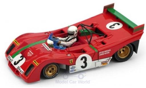 Ferrari 312 1/43 Brumm PB RHD No.3 Targa Florio 1972 A.Merzario diecast model cars