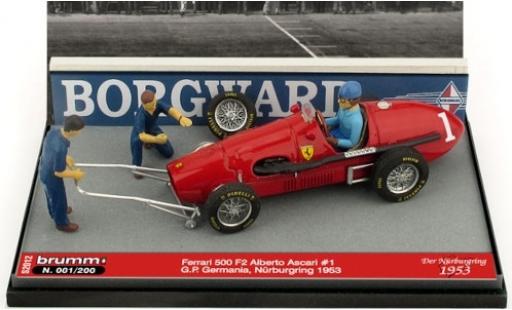 Ferrari 500 1/43 Brumm F2 No.1 Scuderia GP Deutschland 1953 avec figurines in Emballage sp�cial A.Ascari diecast model cars