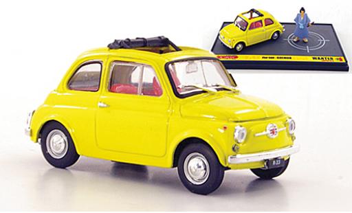 Fiat 500 1/43 Brumm yellow Wanted - Lupin the 3ième avec figurine Goemon diecast model cars