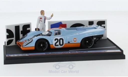 Diecast model cars Porsche 917 1970 1/43 Brumm K No.20 JWA-Gulf Racing Team Gulf 24h Le Mans 1970 mit Figur J.Siffert/B.Redman Porsche 917 1970 1/43 Brumm K No.20 JWA-Gulf Racing Team Gulf 24h Le Mans 1970 mit Figur J.Siffert/B.Redman diecast model cars
