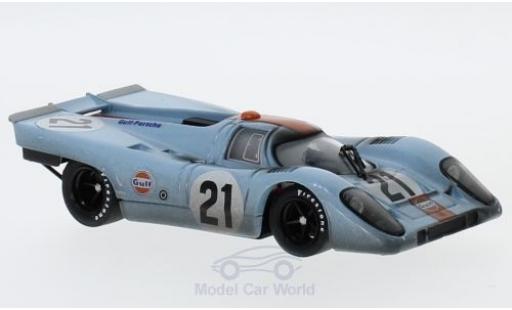 Diecast model cars Porsche 917 1970 1/43 Brumm K RHD No.21 JWA-Gulf Racing Team Gulf 24h Le Mans 1970 mit Rennspuren P.Rodriguez/L.Kinnunen Porsche 917 1970 1/43 Brumm K RHD No.21 JWA-Gulf Racing Team Gulf 24h Le Mans 1970 mit Rennspuren P.Rodriguez/L.Kinnunen diecast model cars